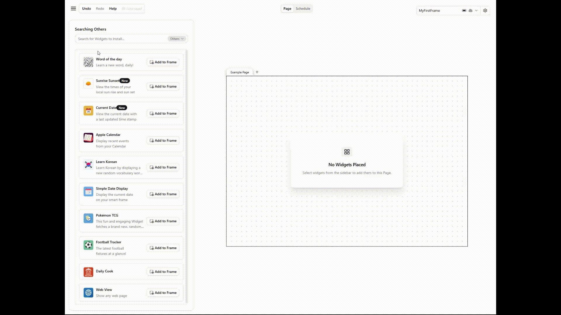 Placing Widgets
